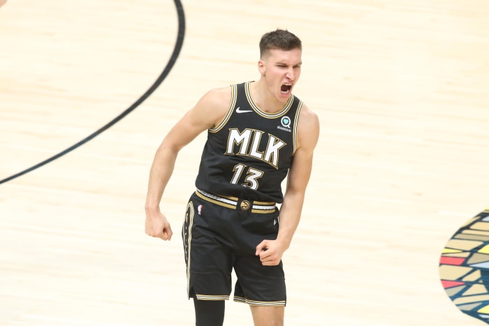 Atlanta Hawks guard Bogdan Bogdanovic continues to rehabilitate from right knee surgery.